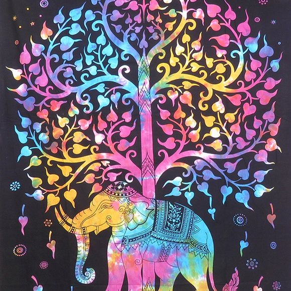 Wall Hanging Elephant Multi Living Room Tapestry - Picture 3 of 3